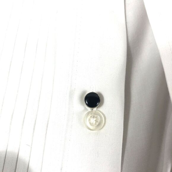 Vintage Black Onyx Gold Tone Cufflinks & 5 Tuxedo Shirt Studs - Picture 2 of 8